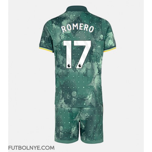 Camiseta Tottenham Hotspur Cristian Romero #17 Tercera Equipación para niños 2024-25 manga corta (+ pantalones cortos)